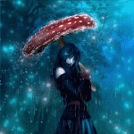 Аватар Девушка под зонтом-мухомором