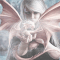 Аватар Девушка держит маленького дракона на руках