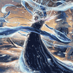 Аватар Снежная Королева под снегом с развевающимися лентами