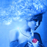 Аватар Снежная Королева держит в руках замерзшую розу