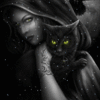 Аватар Ведьма с черной кошкой на руках
