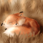 Аватар Лисенок сладко спит в траве и шевелит ушами