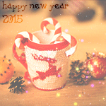Аватар Кружка с новогодними сладостями, шишки и шарики лежат на столе (happy New Year 2015 / счастливого Нового года 2015)