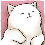 Аватар Белый кот на розовом фоне