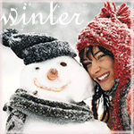 Аватар Улыбающаяся девушка рядом со снеговиком, winter / зима