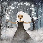 Аватар Девушка с белыми волосами над руками которой сияет снег, by anne julie aubry