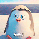 Аватар Маленький прапор, сидит на льдине и машет, момент из мультика Пингвины Мадагаскара / Penguins of Madagascar (Hello! / Привет!)