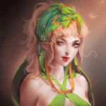Аватар Девушка эльфийка с зеленым украшением на голове