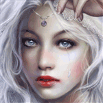 Аватар Девушка с белыми волосами в слезах