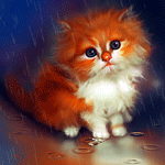 Аватар Рыженький котенок сидит под дождем, by ArtofOkan