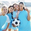 Аватар Девушки фанатки футбола, одна из них держит мяч